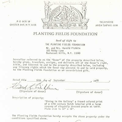 Deed of Gift 1985