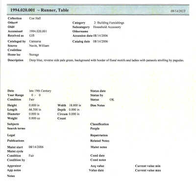From physical object file, uploaded 8/2024
