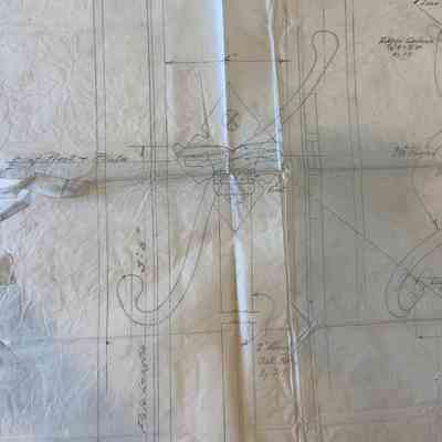 Closeup of material from UPenn Architectural Archives, photo taken 2024.