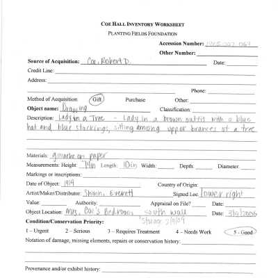previous inventory worksheet