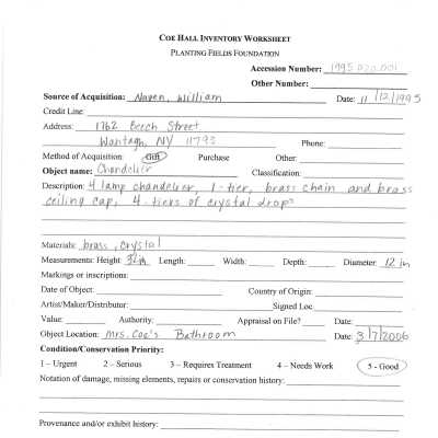 previous inventory worksheet