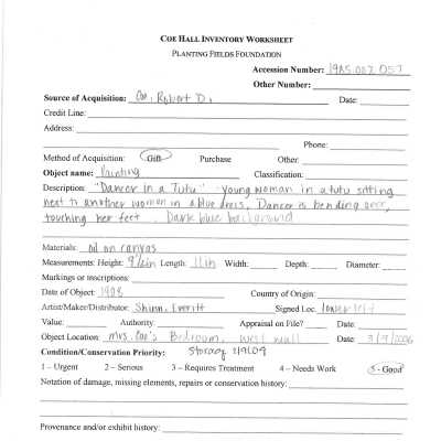 previous inventory worksheet