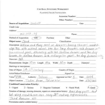 previous inventory worksheet