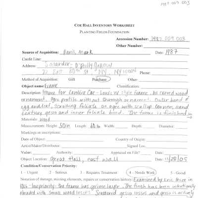 previous inventory worksheet