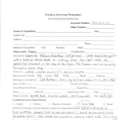 Previous Inventory Worksheet