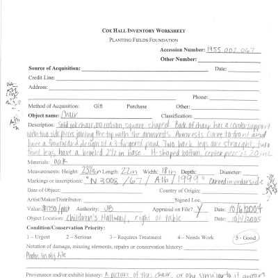 previous inventory worksheet