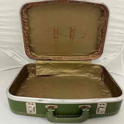 Army green travel suitcase