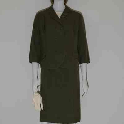 Flight Attendant Green Army-looking Suit