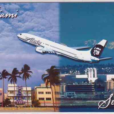 Postcard: Alaska Airlines SEA/MIA Service