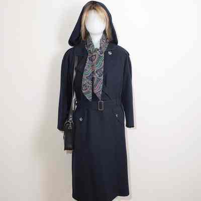 Long hooded rain coat