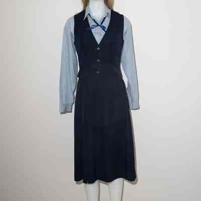 Flight Attendant Ink Blue Skirt and Vest