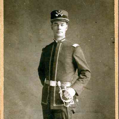 Alva Briner, full portrait, undated. Fire Department uniform.