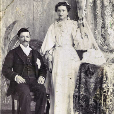 young wedding couple,