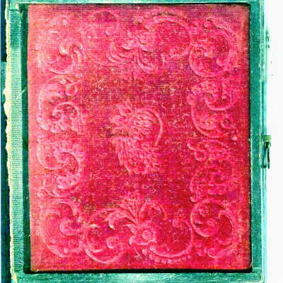 Inside cover of tintype photo