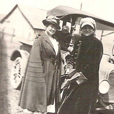 Myrtle Marsh and an unidentified woman with a car.