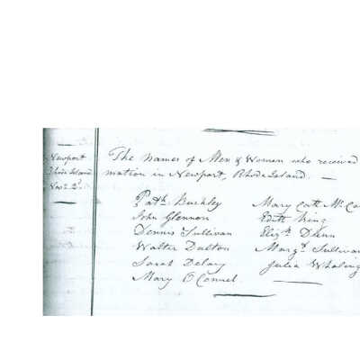Confirmations in Newport 1828