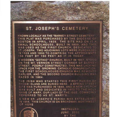 Plaque Dedicated by the Museum of Newport Irish History