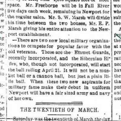 1897 March 22 NDN Hibernian Rifles and the Emmet Guards