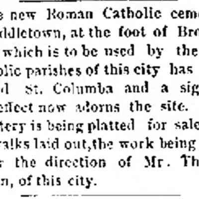 1899 NM Creation of St. Columba Cemetery Thomas Galvin