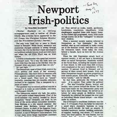 1977 ProJo Newport Irish Politics