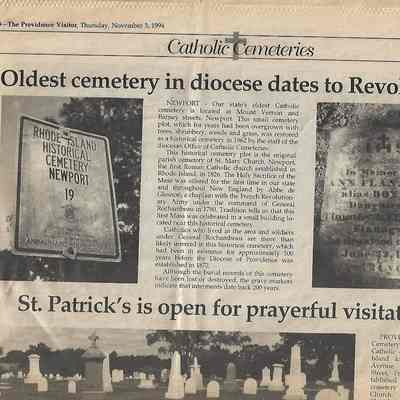 Oldest Cemetery in Diocese Dates to Revolution 1994
