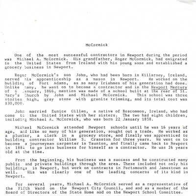 McCormick Family article