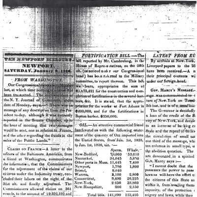 Newport Mercury "Fortification Bill"