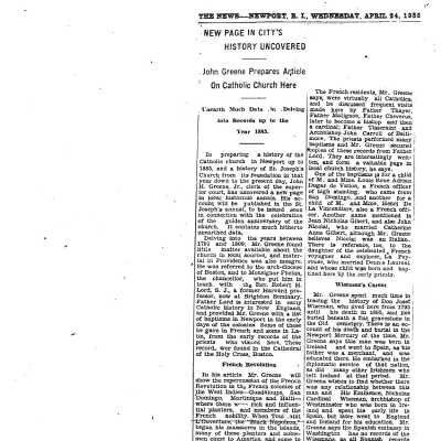 "New Page in City's History Uncovered" April 24, 1935
