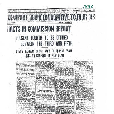 Newport Reduced From Five to Four Districts in Commission Report