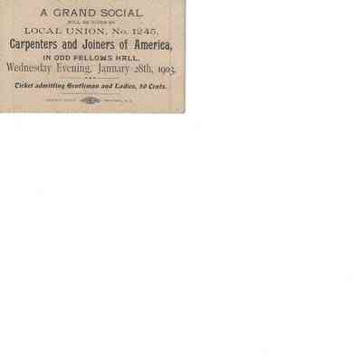 Ticket Carpenters and Joiners Social