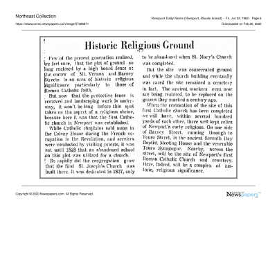 1962 NDN Barney Street Cemetery cleanup
