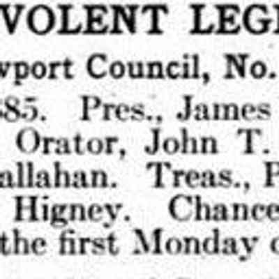 1924 Newport City Directory Catholic Benevolent Legion