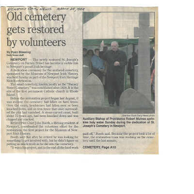 Old Cemetery Gets Restored by Volunteers 1999