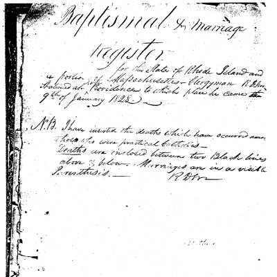 Father Woodley's Baptismal and Wedding Register 1828-1830