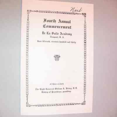 1930 De La Salle Graduation Program