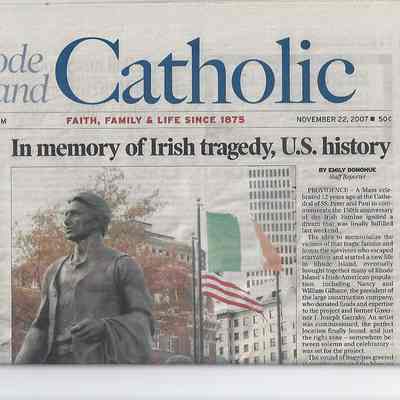Rhode Island Catholic In Memory of Irish Tragedy, U.S. History