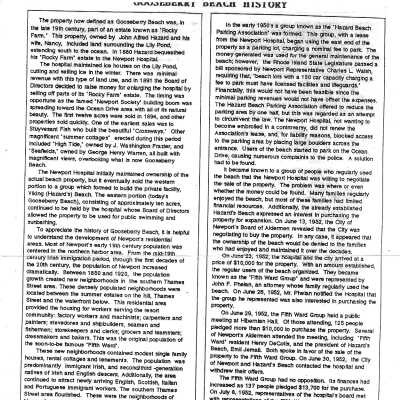 Gooseberry Beach History