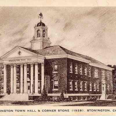 Stonington Town Hall & Corner Stone (1928), Stonington CT