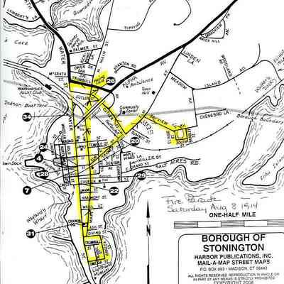 Route for Fire Parade, Stonington CT