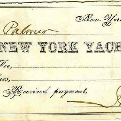 Annual fee payment receipt for New York Yacht Club