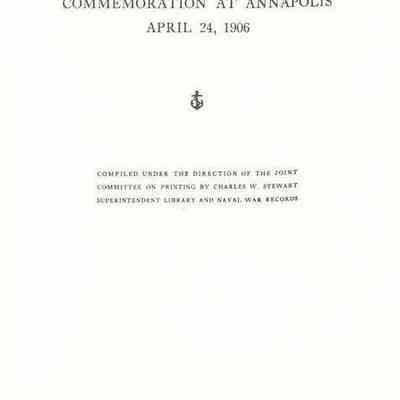 John Paul Jones. Commemoration at Annapolis April 24, 1906