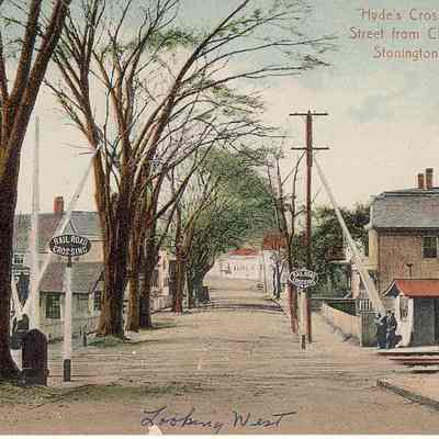 Hyde's Crossing, Elm Street from Christan Hill, Stonington CT