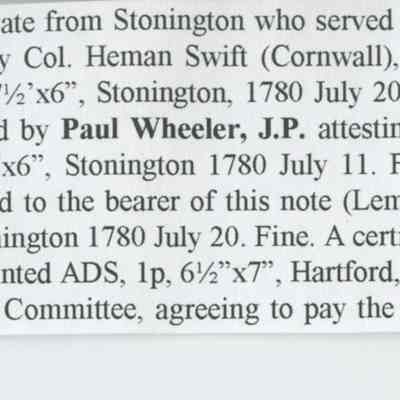 Original Documents Relating to Stonington During the American Revolution