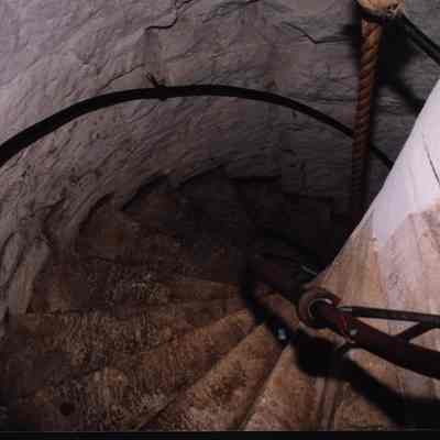 Tower staircase at Lighthouse Museum, Stonington CT