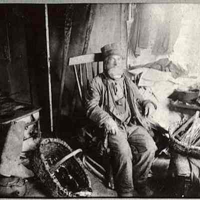 Zebulon Hancox in home, Stonington CT