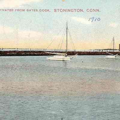 Breakwater from Gates dock, Stonington CT