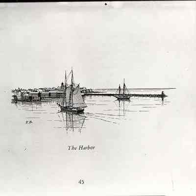 The Harbor, drawing, Stonington CT