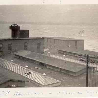 Stonington Harbor from Atwood Machine Shop during hurricane