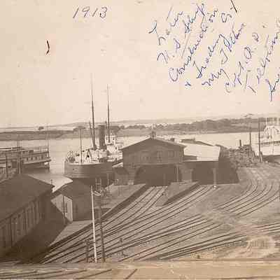 Steamboat Wharf and train depot