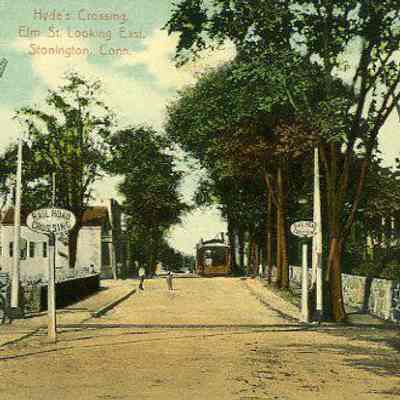 Hyde's Crossing, Elm Street looking East, Stonington CT